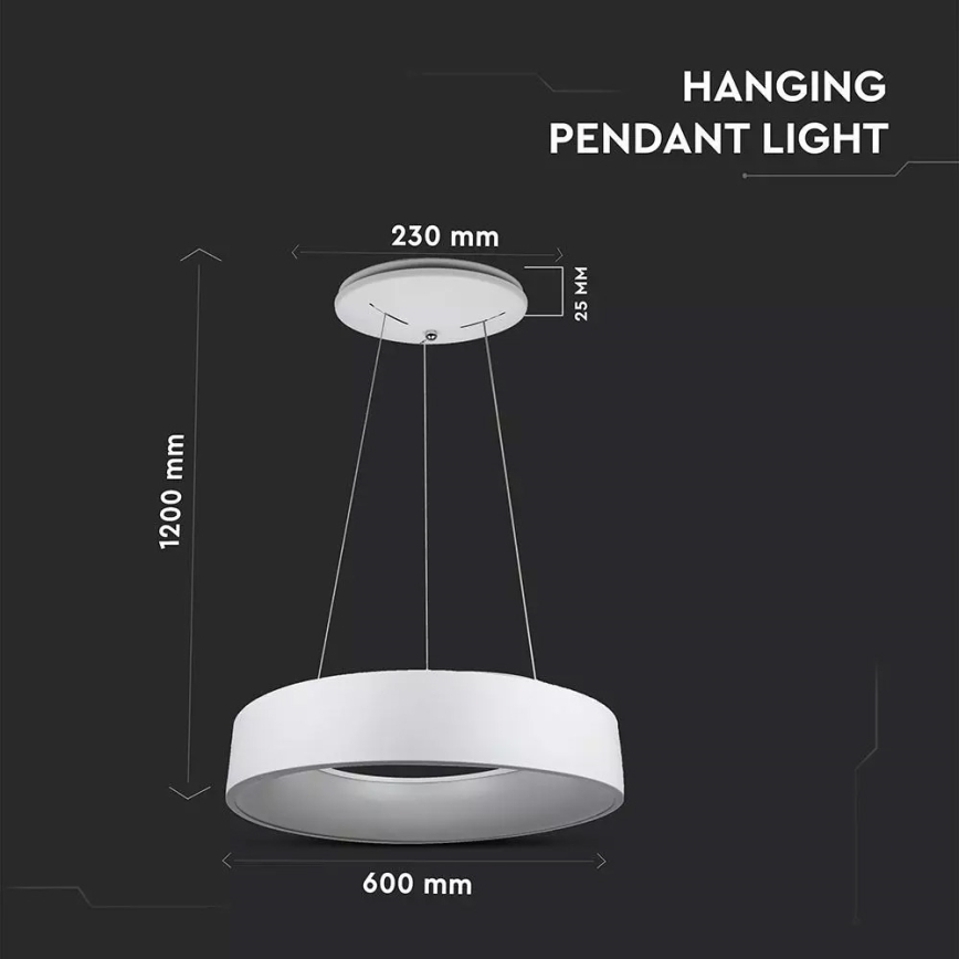 LED Демируем полилей на въже 1xLED/30W/230V