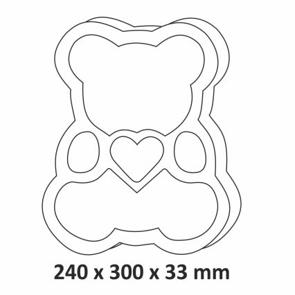 LED Детска лампа LED/2xAA розов мечок