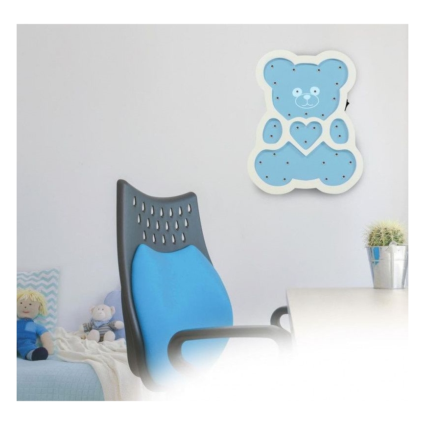 LED Детска лампа LED/2xAA син мечка