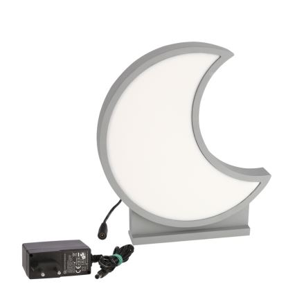 LED Детска маса лампа MOON LED/12W/230V сива