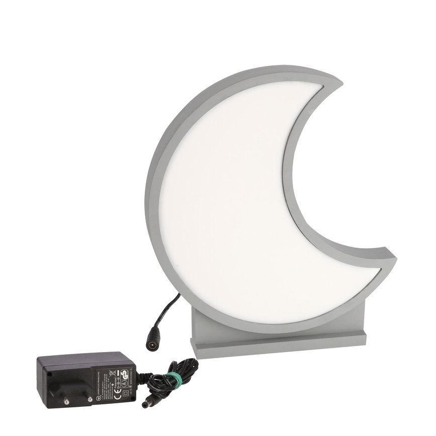LED Детска маса лампа MOON LED/12W/230V сива