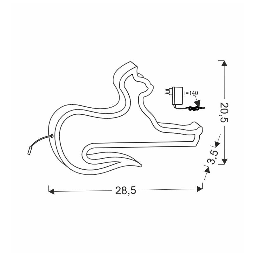 LED детска настолна лампа CAT LED/13W/230V черна