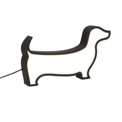 LED Детска настолна лампа DOG LED/12W/230V черна