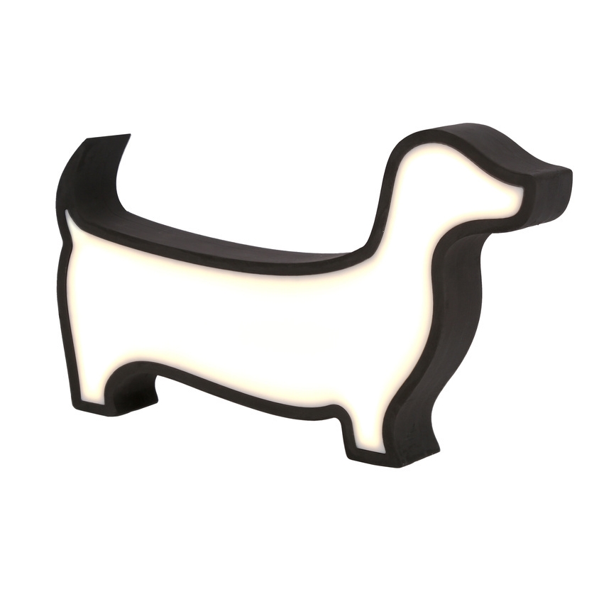LED Детска настолна лампа DOG LED/12W/230V черна