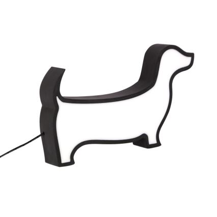 LED Детска настолна лампа DOG LED/12W/230V черна