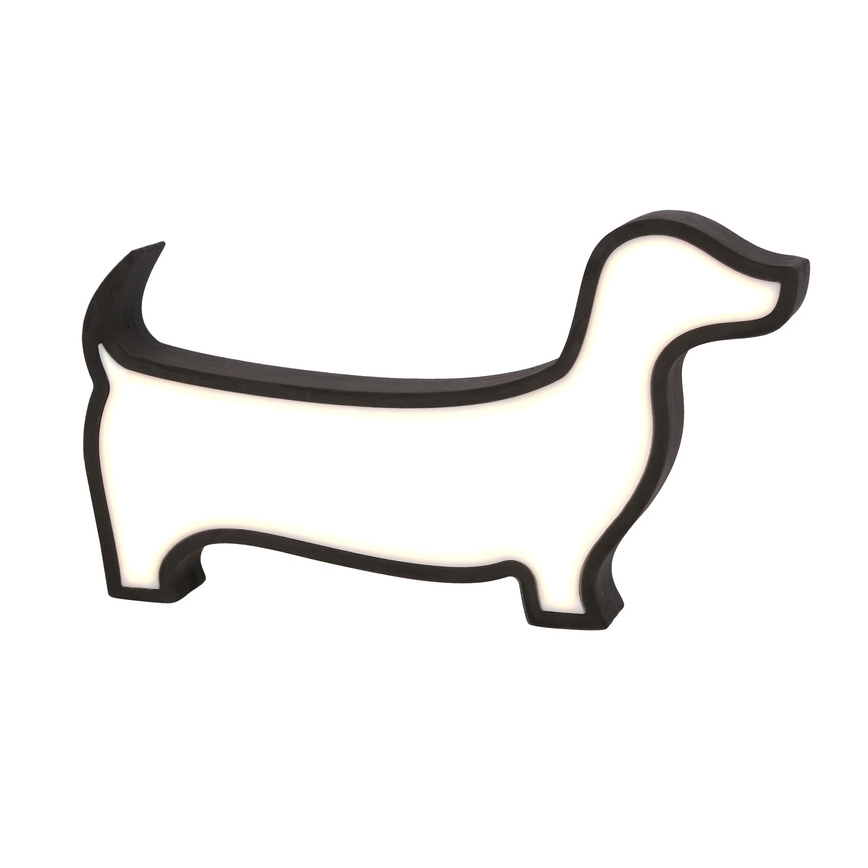 LED Детска настолна лампа DOG LED/12W/230V черна