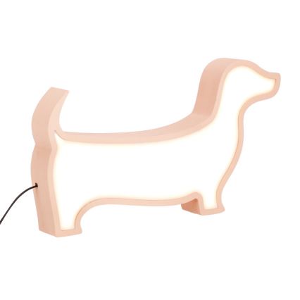 LED детска настолна лампа DOG LED/12W/230V розова
