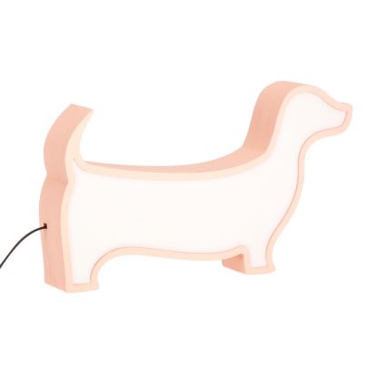 LED детска настолна лампа DOG LED/12W/230V розова