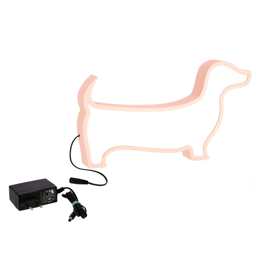 LED детска настолна лампа DOG LED/12W/230V розова