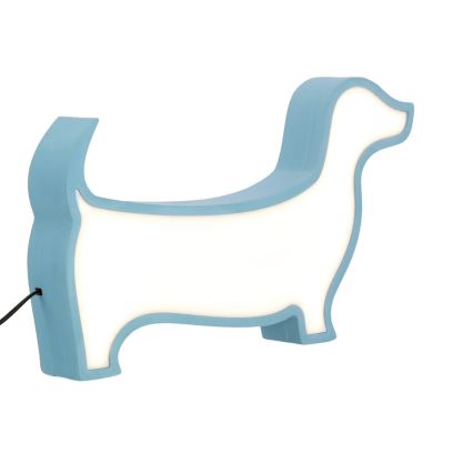LED детска настолна лампа DOG LED/12W/230V синя