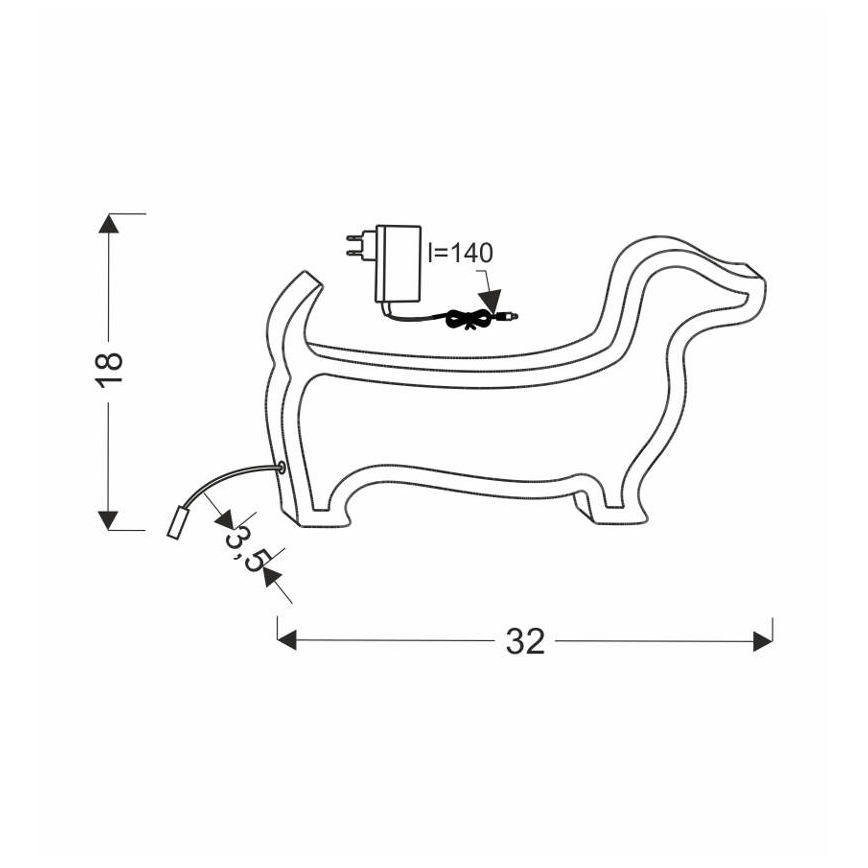 LED детска настолна лампа DOG LED/12W/230V синя