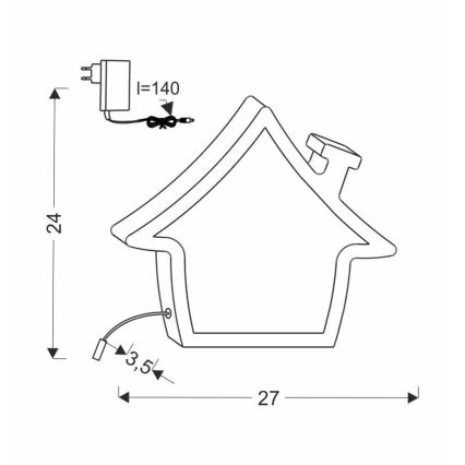 LED детска настолна лампа HOUSE LED/10W/230V синя