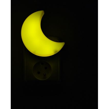 LED Детска нощна лампа със сензор за здрач LED/0,5W/230V луна