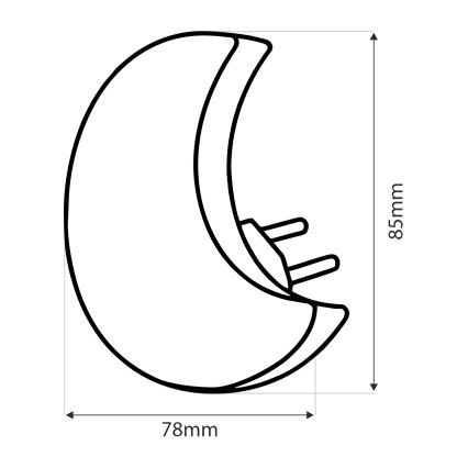 LED Детска нощна лампа със сензор за здрач LED/0,5W/230V луна