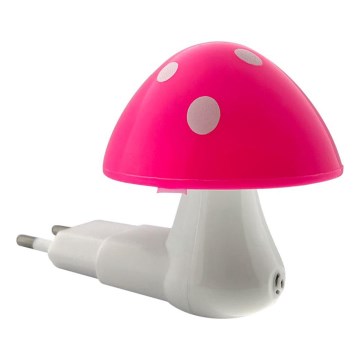 LED Детска нощна лампа със сензор за здрач LED/0,5W/230V мухоморка