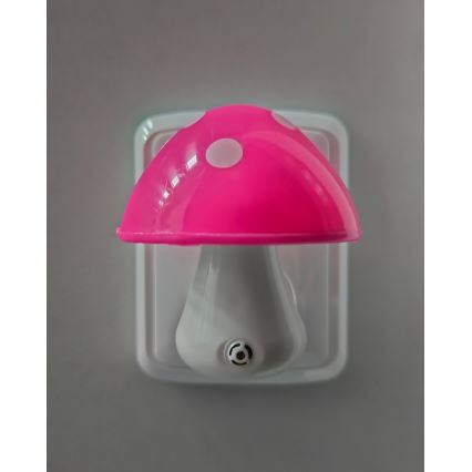 LED Детска нощна лампа със сензор за здрач LED/0,5W/230V мухоморка
