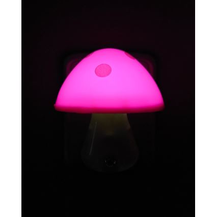 LED Детска нощна лампа със сензор за здрач LED/0,5W/230V мухоморка