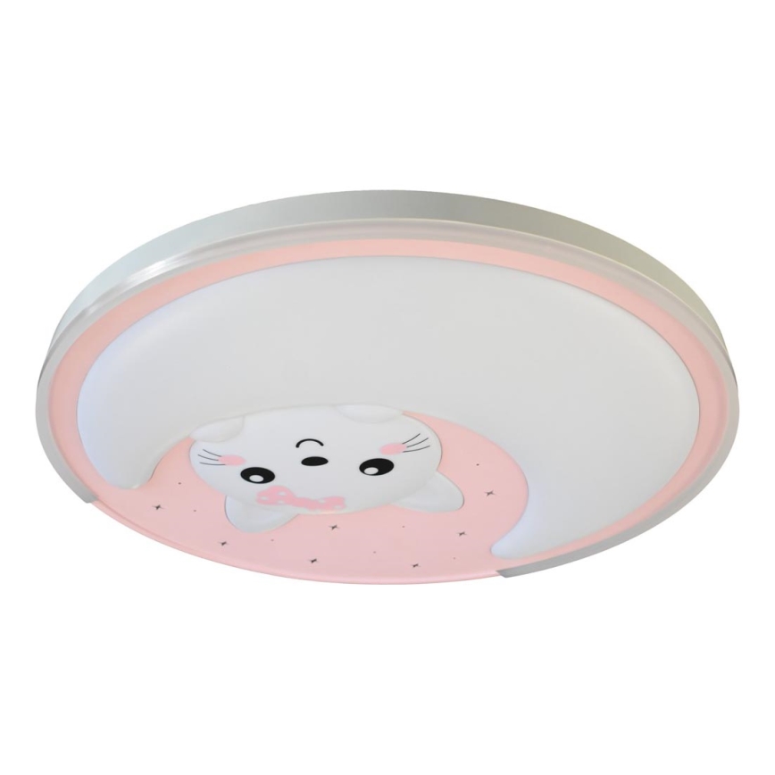 LED Детска плафониера MOONCAT LED/34W/230V розов
