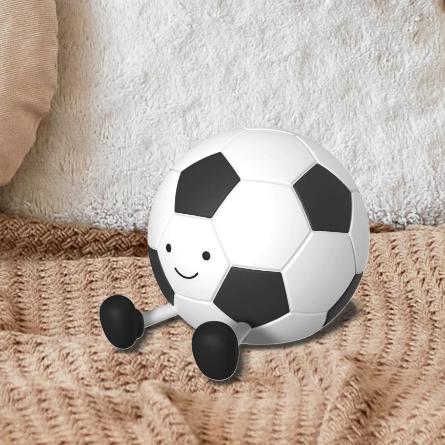 LED регулируема детска сензорна лампа FOOTBALL LED/2W/5V USB 1200 mAh бяла/черна