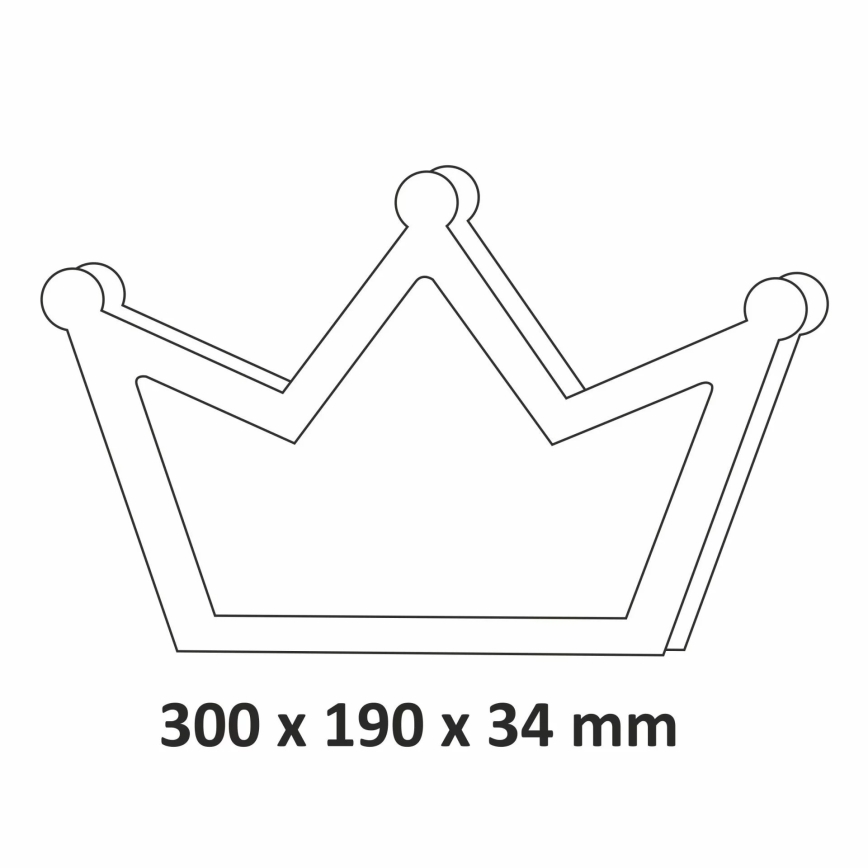 LED Детски аплик LED/2xAA розова корона