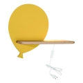 LED Детски аплик с рафт BALLOON LED/4W/230V жълти/дърво