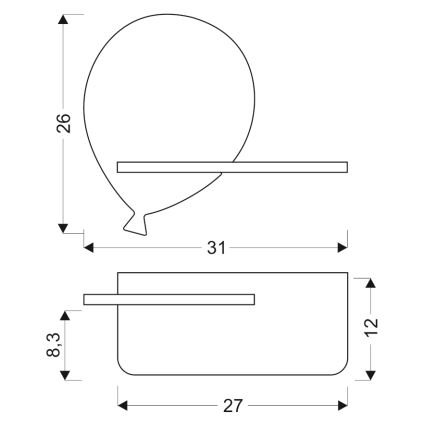 LED Детски аплик с рафт BALLOON LED/4W/230V жълти/дърво