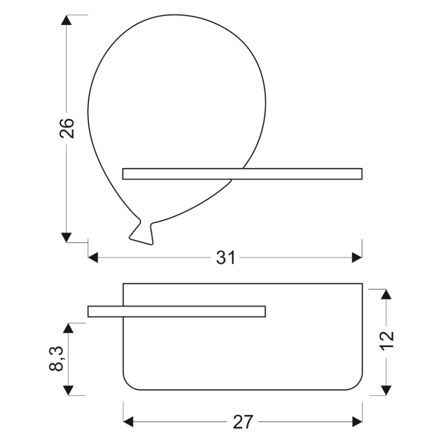 LED Детски аплик с рафт BALLOON LED/4W/230V жълти/дърво