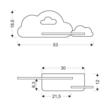 LED Детски аплик с рафт CLOUD LED/5W/230V бял/розов