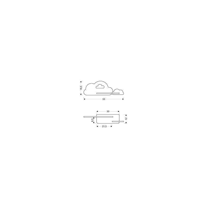 LED Детски аплик с рафт CLOUD LED/5W/230V розов/бял