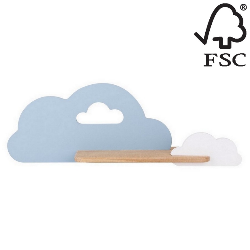 LED Детски аплик с рафт CLOUD LED/5W/230V син/бял