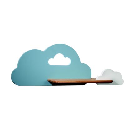 LED Детски аплик с рафт CLOUD LED/5W/230V син/бял