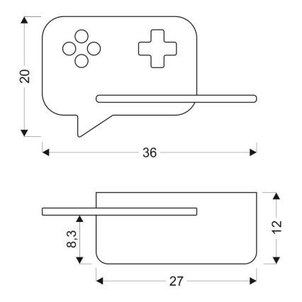 LED Детски аплик с рафт CONSOLE LED/5W/230V черен
