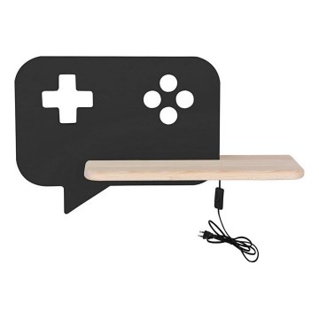 LED Детски аплик с рафт CONSOLE LED/5W/230V черен