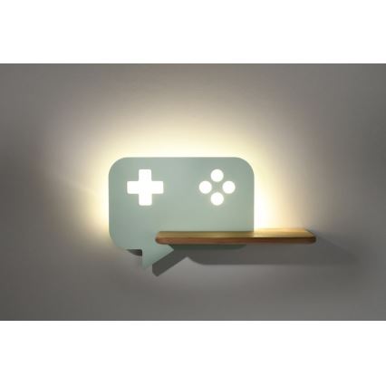LED Детски аплик с рафт CONSOLE LED/5W/230V зелен