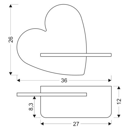 LED Детски аплик с рафт HEART LED/5W/230V розов/дърво