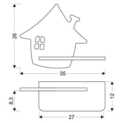 LED Детски аплик с рафт HOUSE LED/4W/230V зелен/дърво