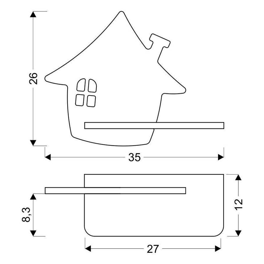 LED Детски аплик с рафт HOUSE LED/4W/230V зелен/дърво