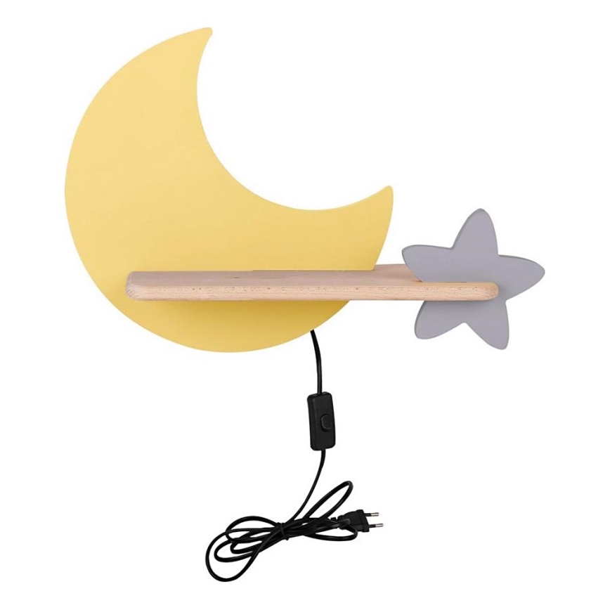 LED Детски аплик с рафт MOON LED/5W/230V
