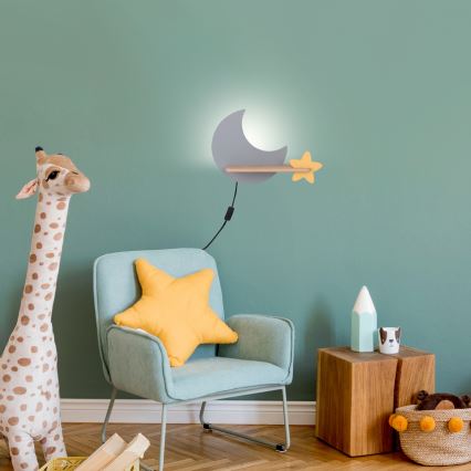 LED Детски аплик с рафт MOON LED/5W/230V