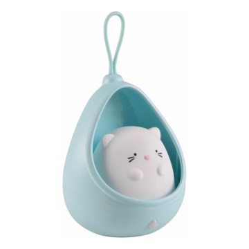 LED Детски ориентация лампа със сензор KITTY LED/0,5W/5V USB 1200 mAh син