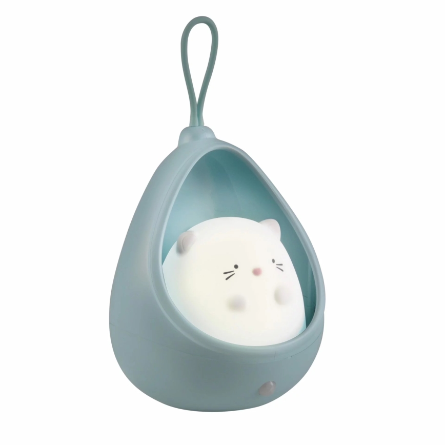 LED Детски ориентация лампа със сензор KITTY LED/0,5W/5V USB 1200 mAh син