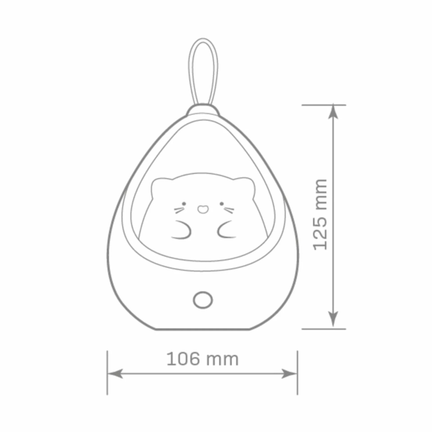 LED Детски ориентация лампа със сензор KITTY LED/0,5W/5V USB 1200 mAh син