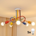 LED Детски пендел OXFORD 5xE27/15W/230V