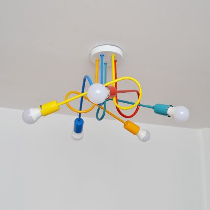 LED Детски пендел OXFORD 5xE27/15W/230V