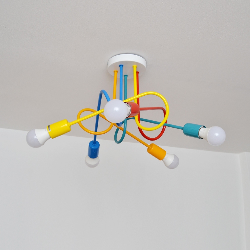 LED Детски пендел OXFORD 5xE27/15W/230V