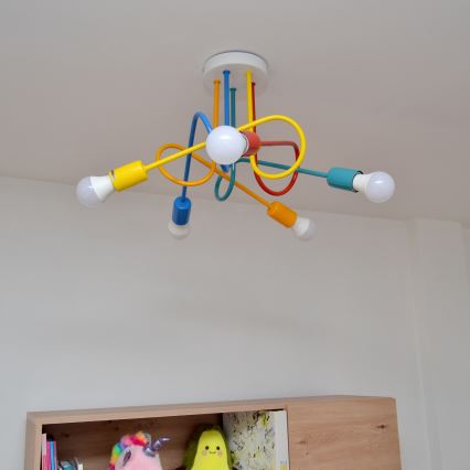 LED Детски пендел OXFORD 5xE27/15W/230V
