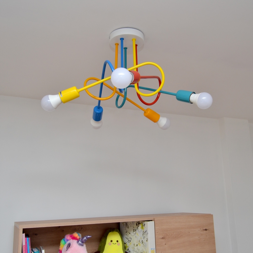 LED Детски пендел OXFORD 5xE27/15W/230V