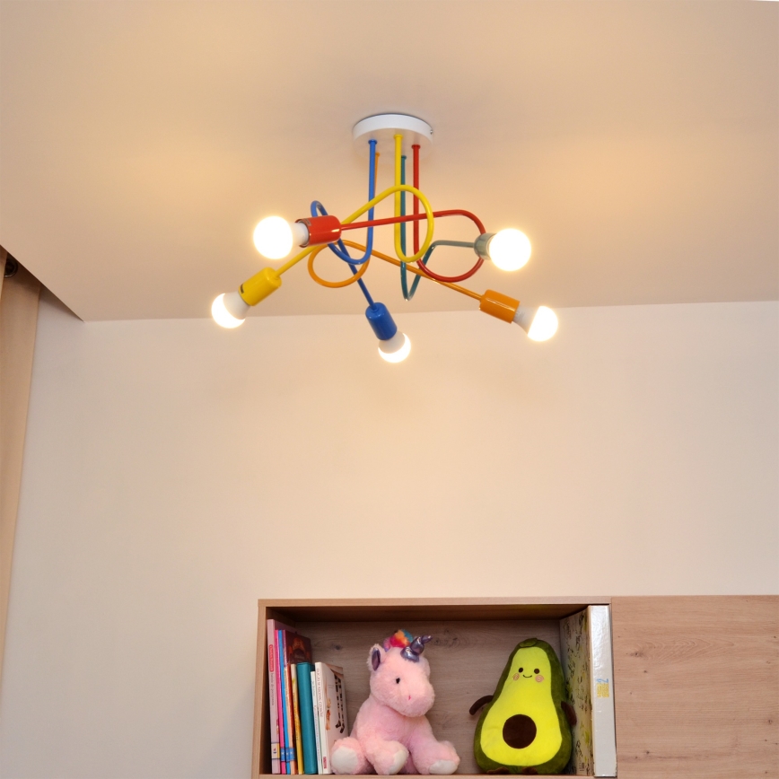 LED Детски пендел OXFORD 5xE27/15W/230V