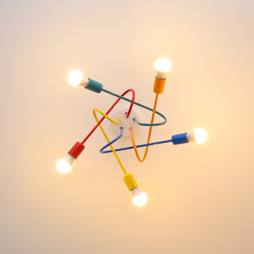 LED Детски плафониер OXFORD 5xE27/15W/230V