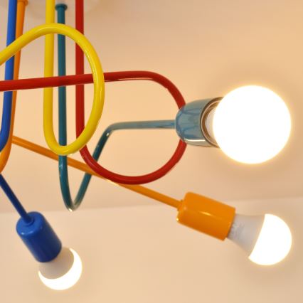 LED Детски плафониер OXFORD 5xE27/15W/230V